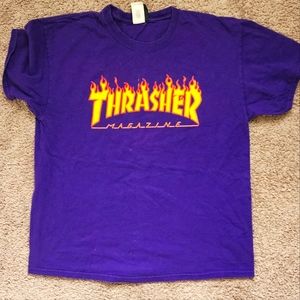 Thrasher tee shirt purple size medium